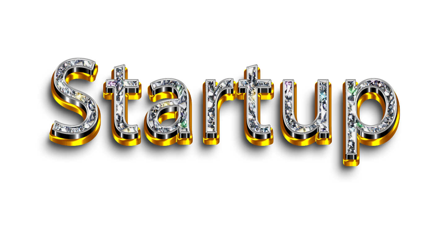 Startup png, word Startup png, Startup word png, Startup text png, Startup letters png, Startup word diamond gold text typography PNG images transparent background